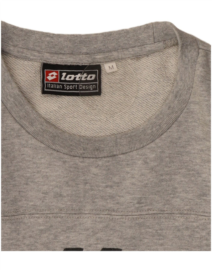 Lotto moletom feminino gráfico jumper UK 14 algodão manchado cinza médio