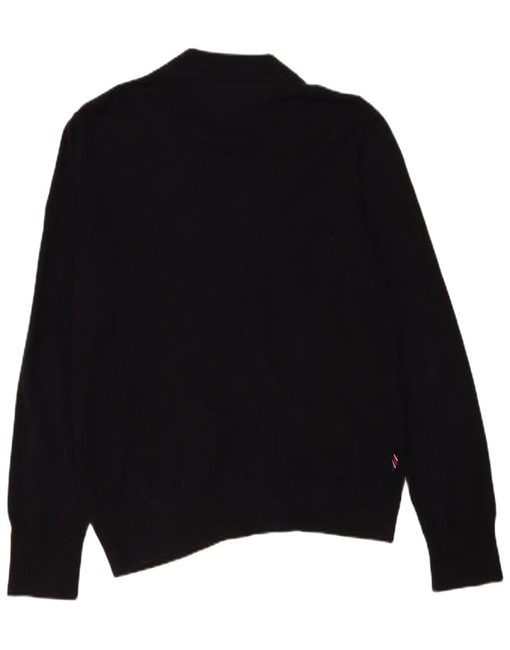 Suéter cardigã masculino Tommy Hilfiger algodão preto médio