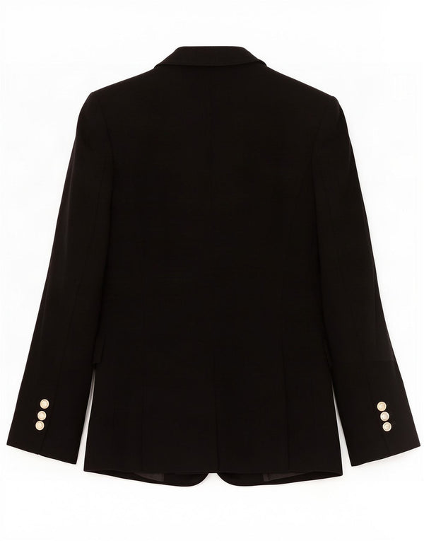 Jaqueta blazer feminina Zara com 2 botões Reino Unido 6 XS preto poliéster