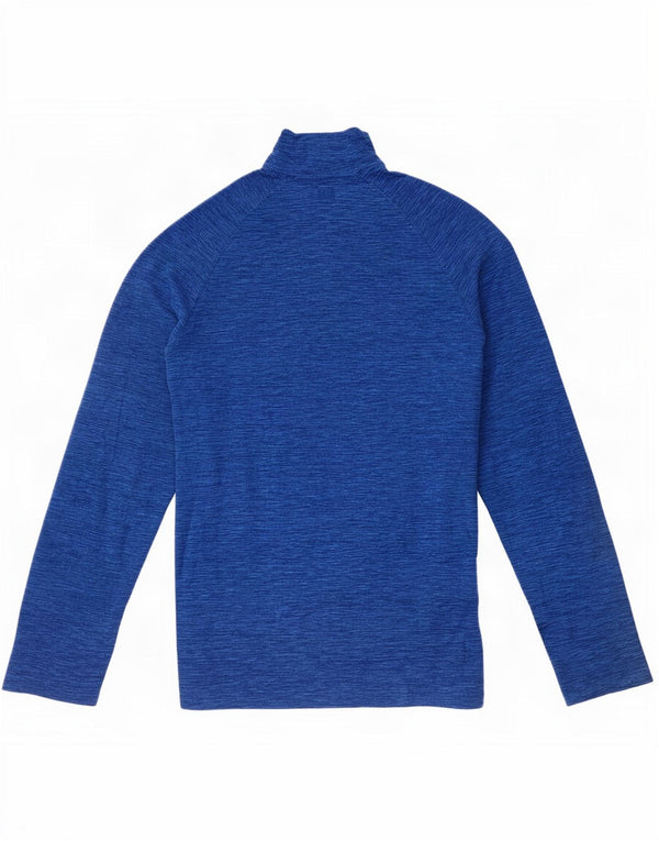 Suéter de lã masculino Mountain Warehouse com zíper e gola média azul salpicado