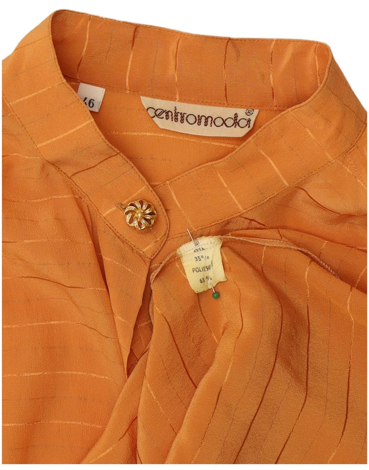 Blusa feminina vintage IT 46 poliéster listrado laranja grande