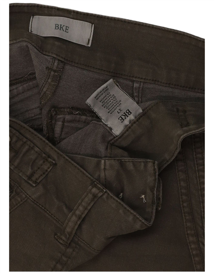 Shorts jeans feminino BKE W27 pequeno algodão cáqui