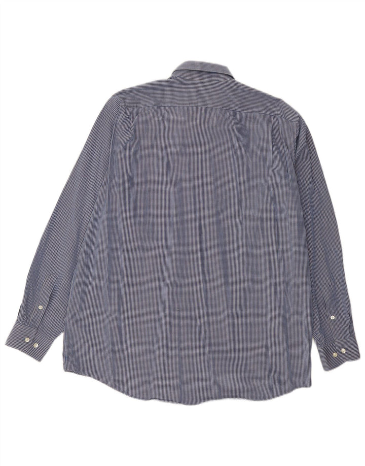 Camisa masculina Lacoste tamanho 41 grande algodão guingão azul