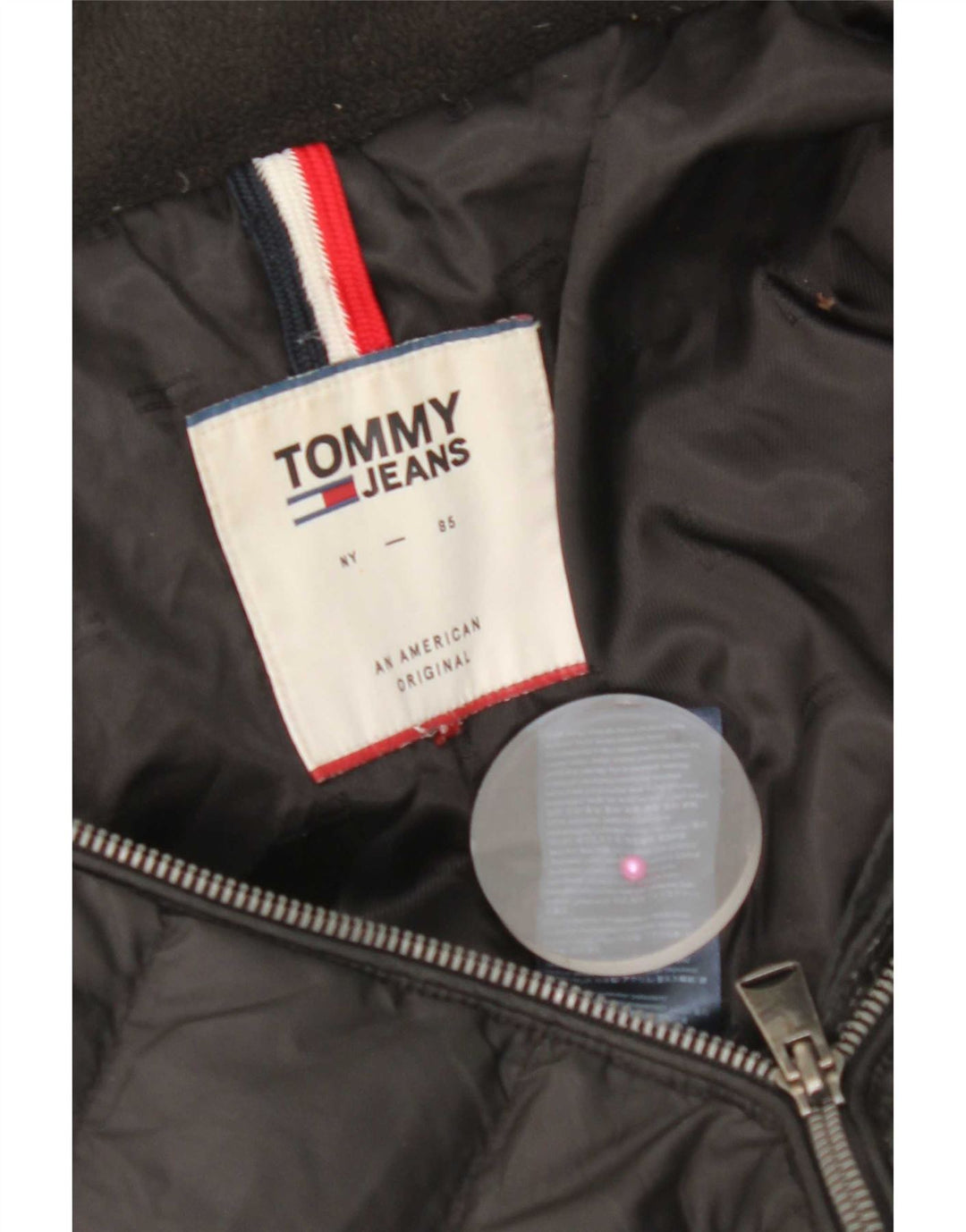 Jaqueta acolchoada feminina Tommy Hilfiger UK 14 poliéster preto médio