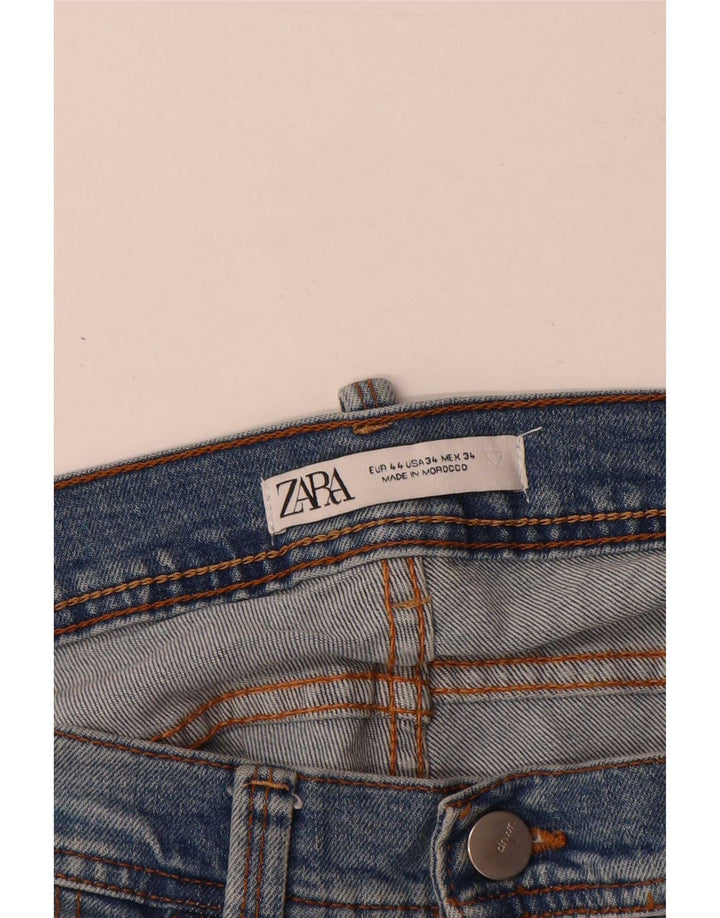 Zara Mens Slim Jeans EU 44 Grande W34 L32 Azul Algodão