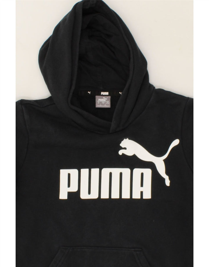 PUMA Boys Graphic Zip Hoodie Sweater 9-10 Years Black Cotton Vintage Puma and Second-Hand Puma from Messina Hembry 