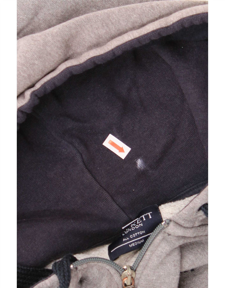 Suéter masculino com capuz e zíper Hackett algodão cinza médio