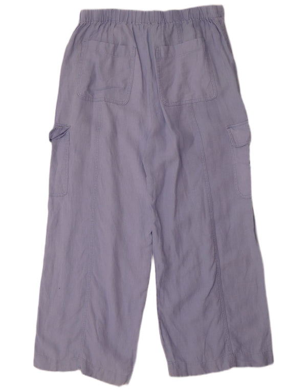 Calça cargo feminina Marks & Spencer com perna larga Reino Unido 16 grande W34 L30 azul