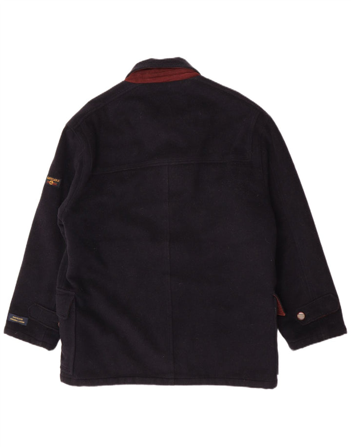 Sobretudo masculino Navigare UK 40 grande lã azul marinho