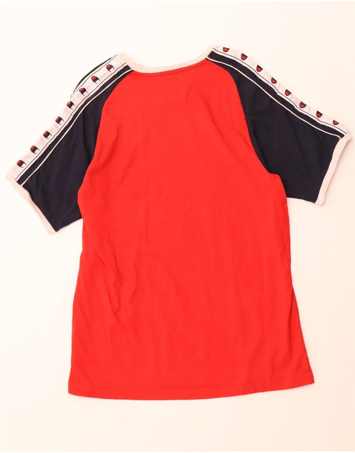 Camiseta gráfica masculina CHAMPION Top 2XL algodão colorblock vermelho