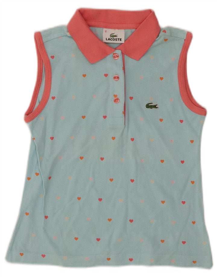Polo Lacoste Menina Abstract Pattern 11-12 Anos Azul Colourblock