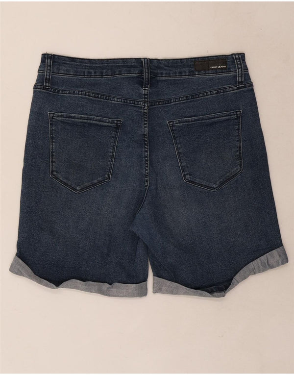 Shorts jeans feminino Dkny US 10 grande W30 algodão azul