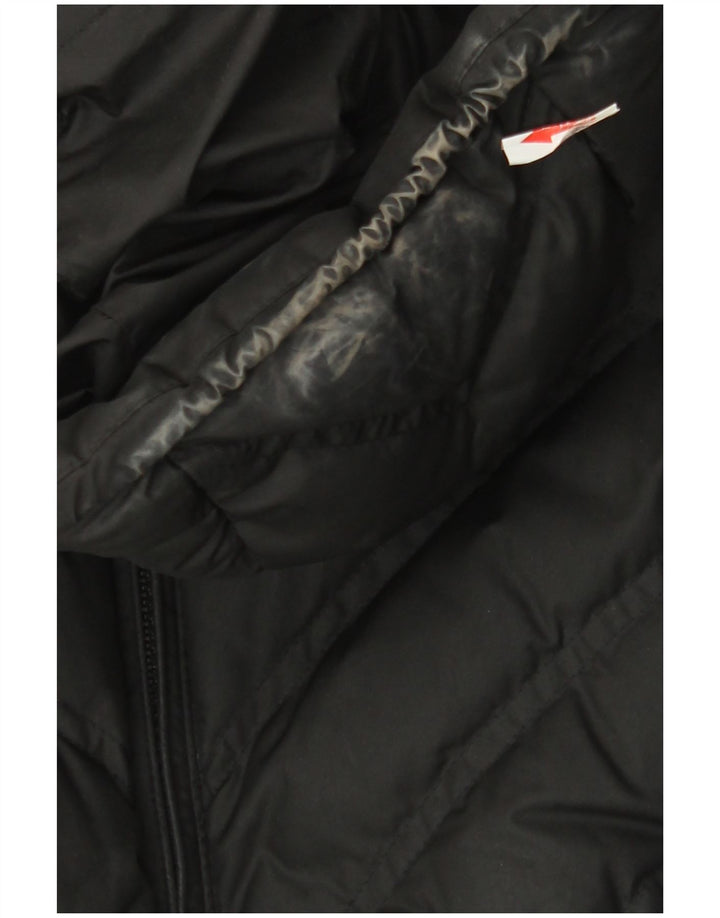 Casaco acolchoado com capuz feminino Patagonia UK 10 pequeno poliéster preto