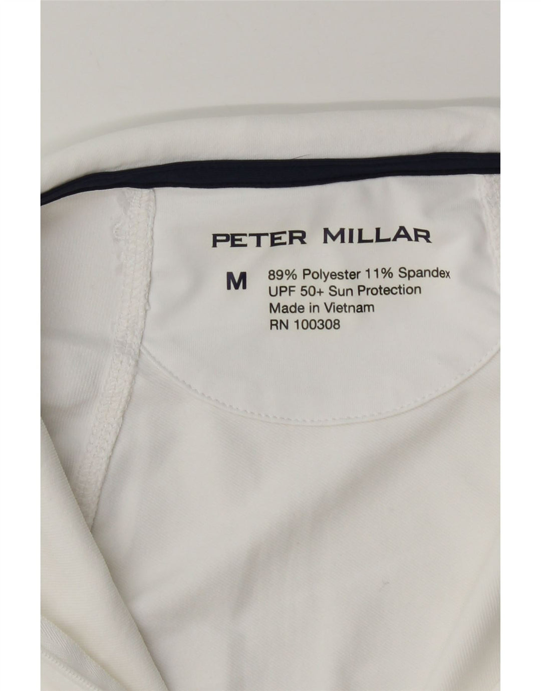 Pulôver feminino Peter Millar com zíper e gola em poliéster branco médio