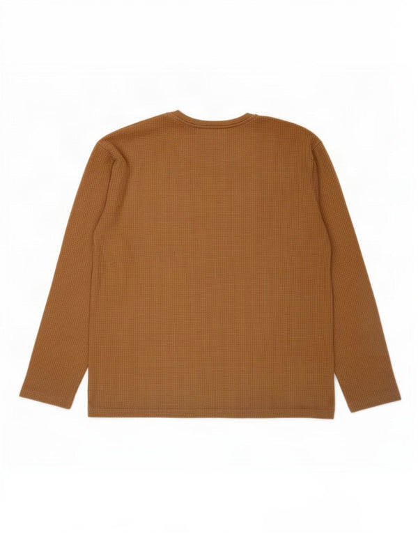 Zara Top masculino de manga comprida grande bloco colorido bege