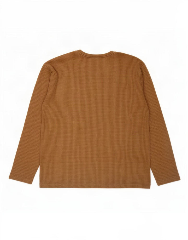 Zara Top masculino de manga comprida grande bloco colorido bege