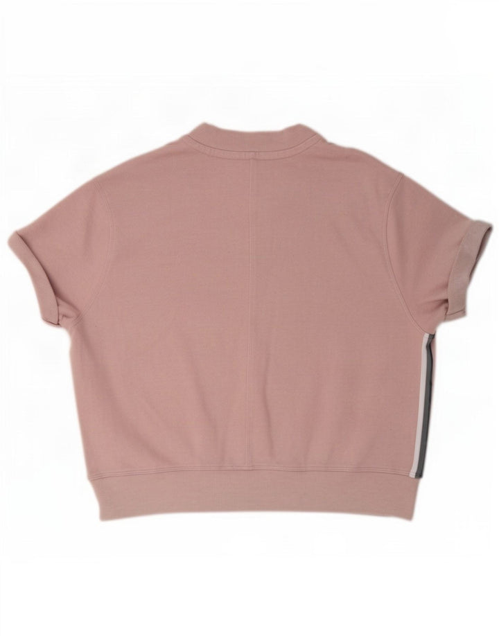 Calvin Klein moletom feminino oversized gráfico jumper UK 14 médio rosa