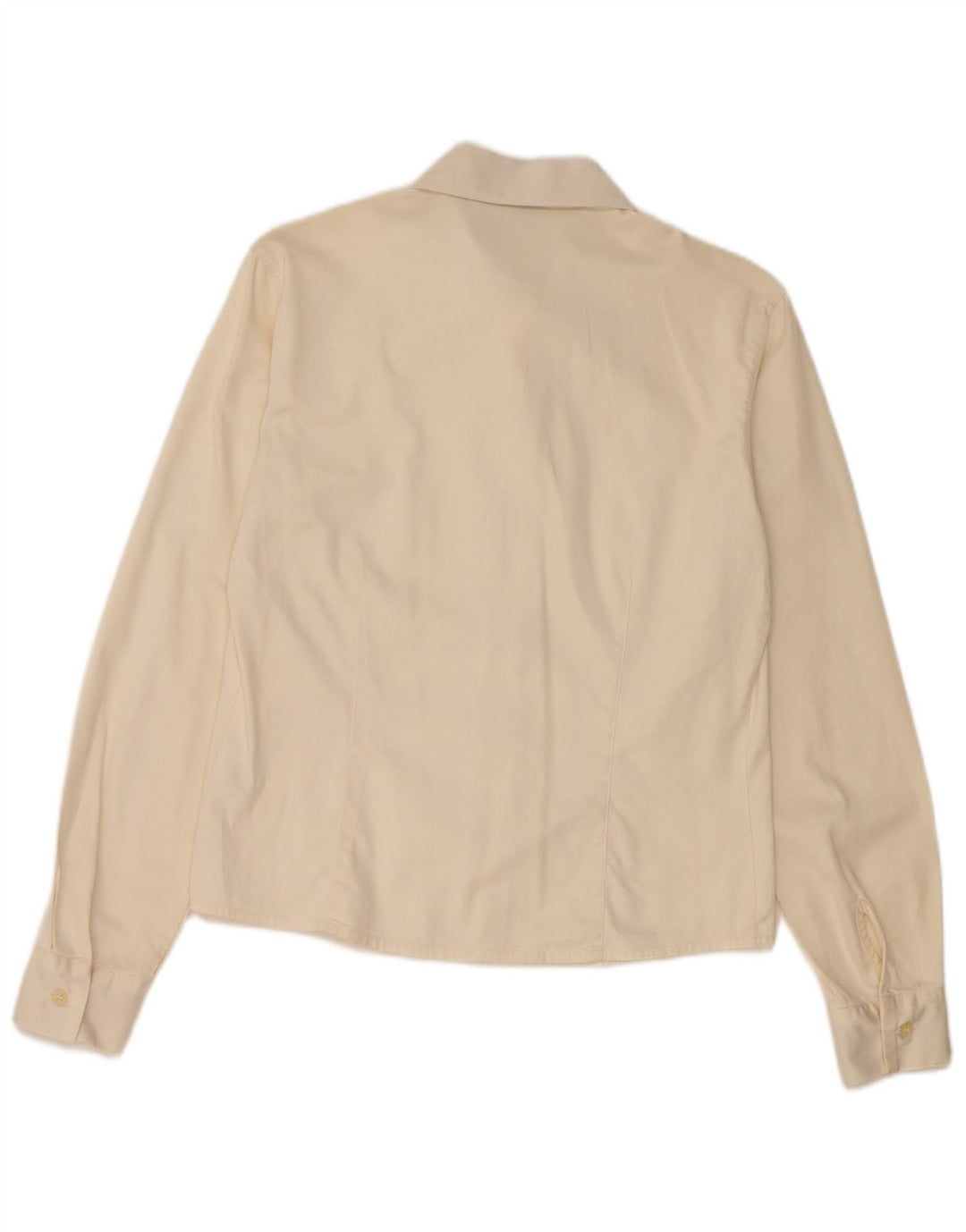 Camisa feminina Trussardi UK 10 pequena algodão bege