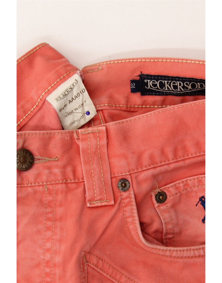 Jeans retos masculinos Jeckerson W32 L33 algodão laranja