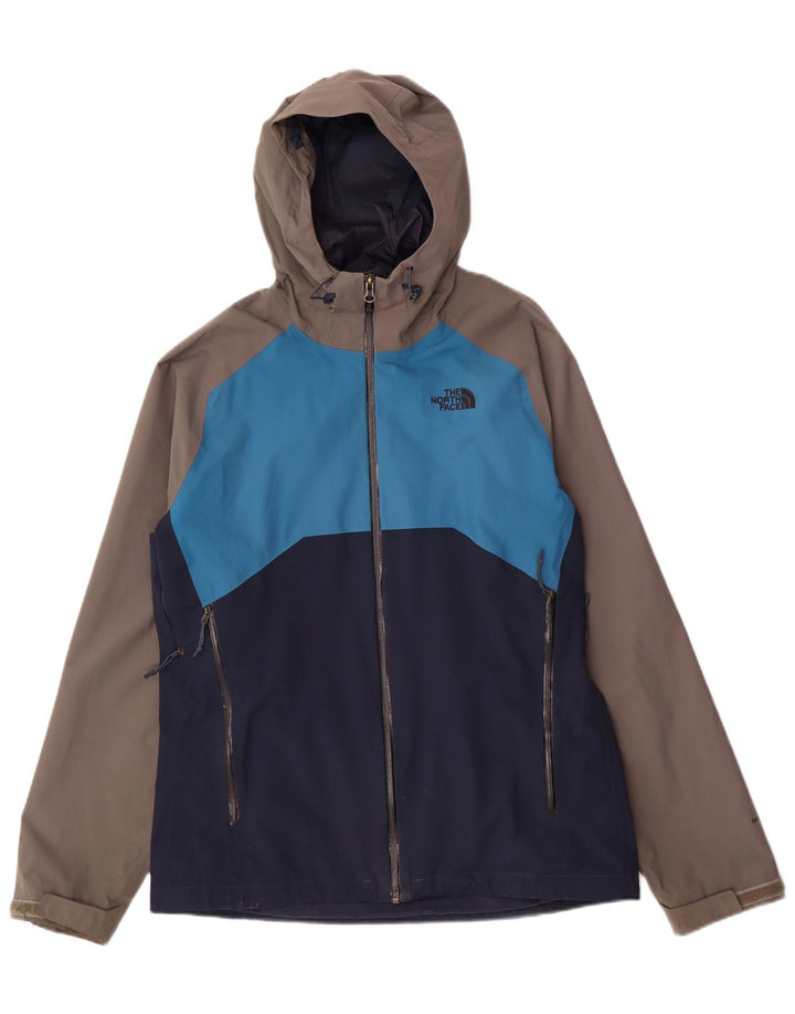 Jaqueta de chuva masculina com capuz The North Face Reino Unido 38 bloco colorido azul marinho médio