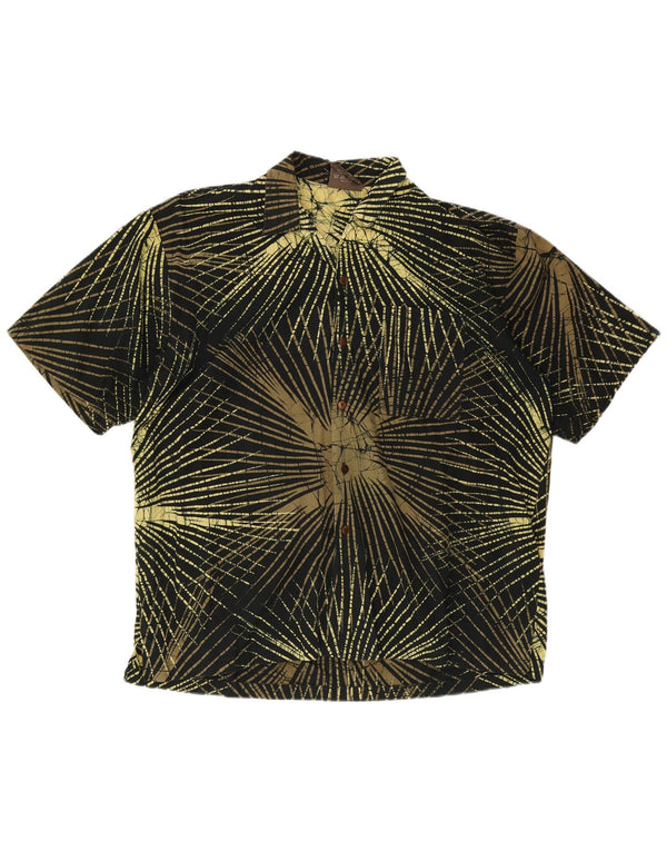 Camisa masculina Caribelle Batik com estampa abstrata grande multicolorida