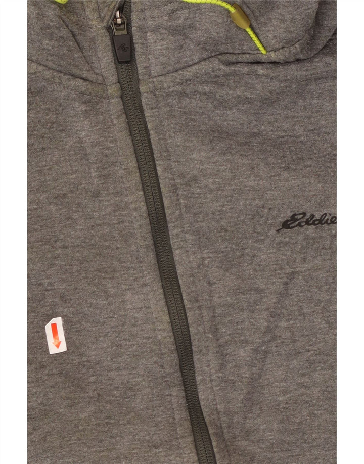 EDDIE BAUER Suéter masculino com capuz e zíper grande poliéster cinza