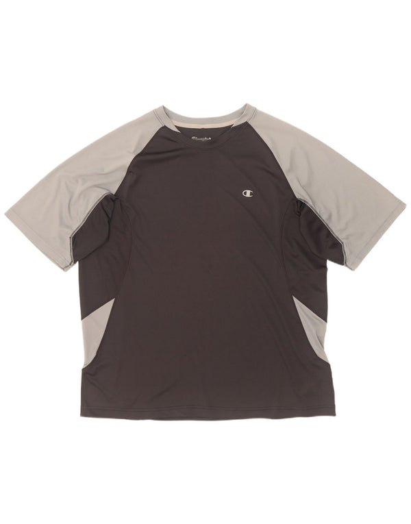Camiseta masculina Champion XL preto colorblock poliéster
