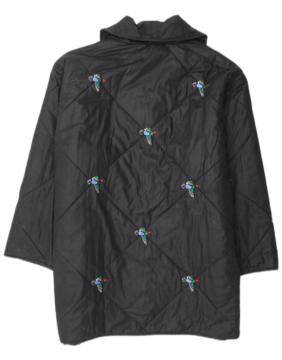 Casaco corta-vento feminino vintage folgado Reino Unido 20 2XL preto com estampa animal