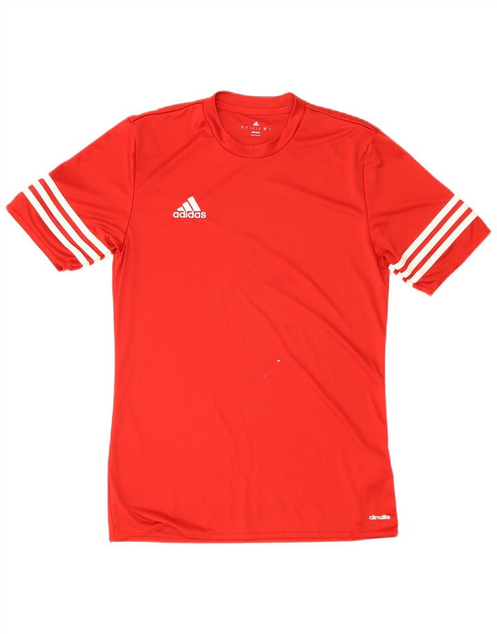 Adidas Mens Climalite Camiseta Top Pequeno Poliéster Vermelho
