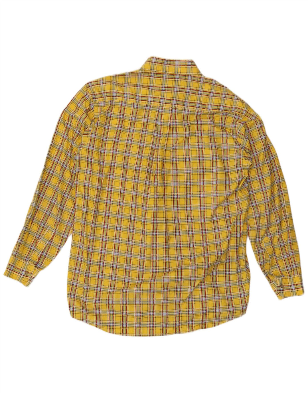 Camisa masculina vintage XL algodão xadrez amarelo