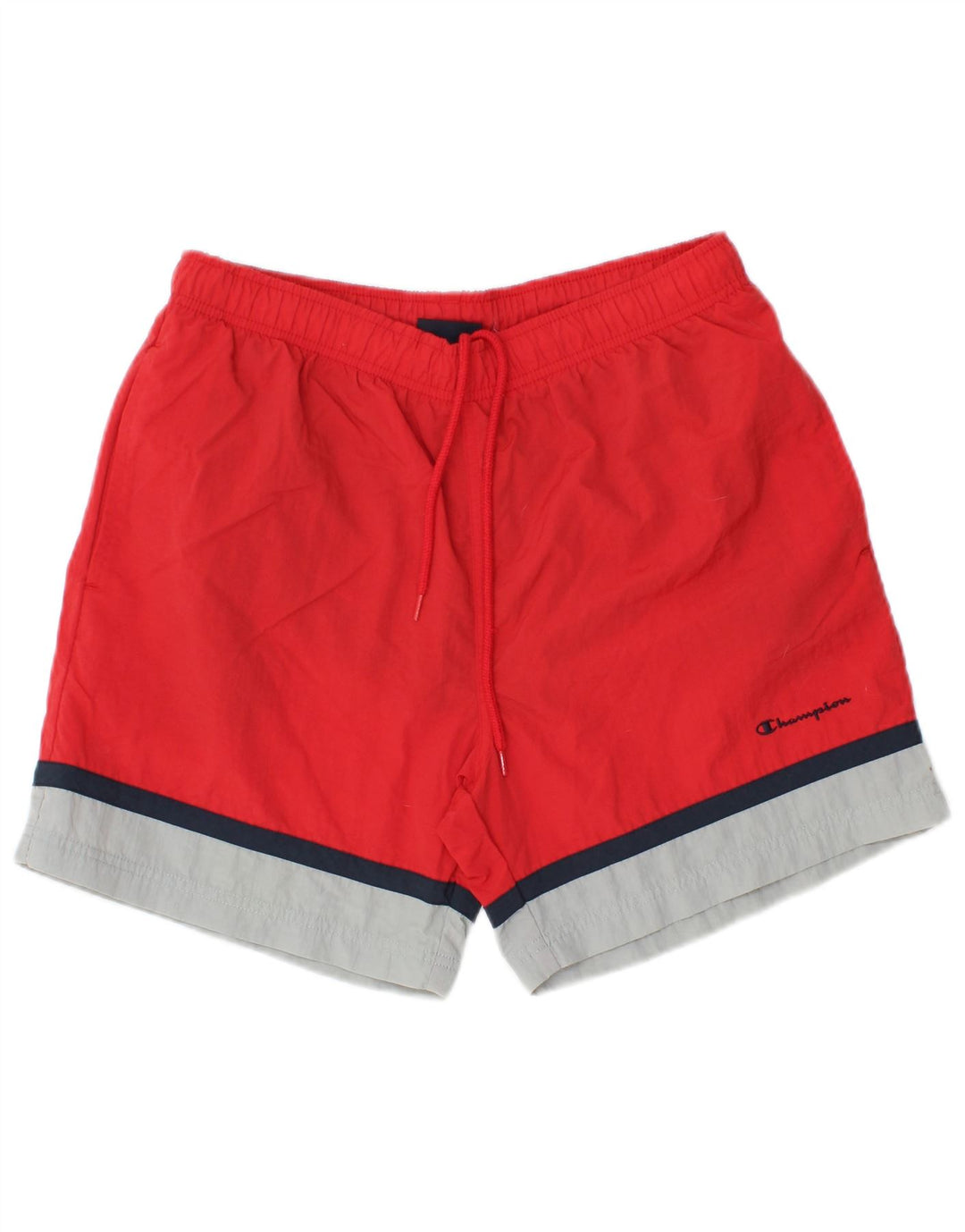 Shorts esportivos masculinos Champion médio vermelho colorblock