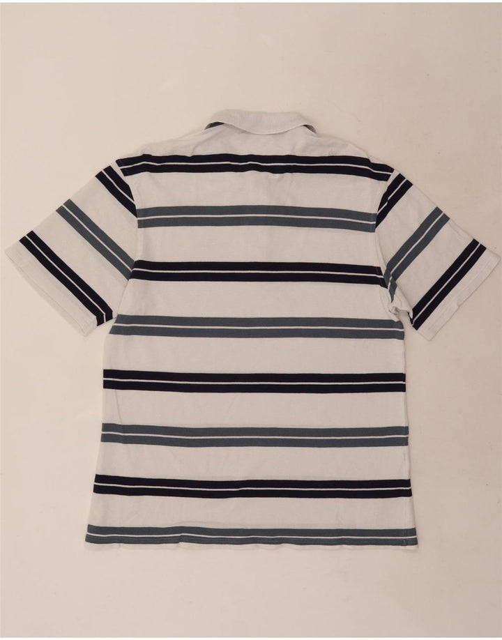 Camisa polo masculina Lacoste tamanho 5 grande listrada branca