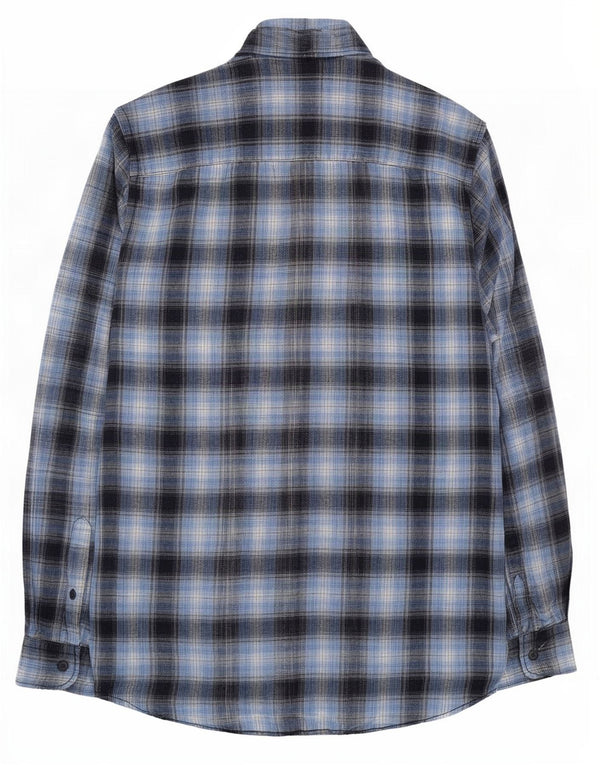 Camargue Mens Flannel Shirt Medium Blue Check Cotton