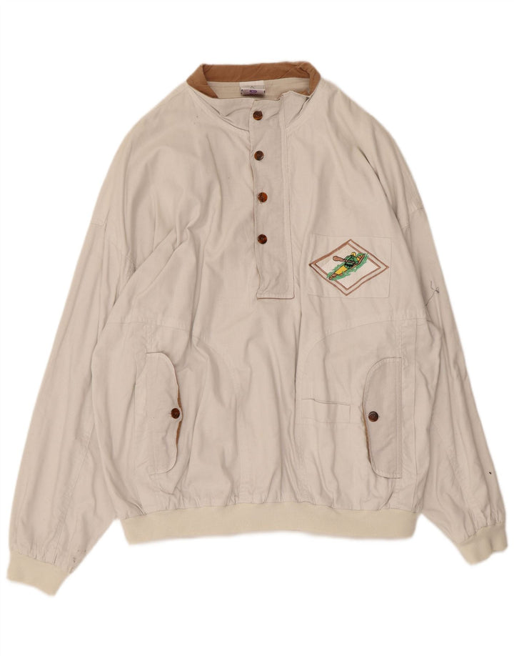 Novo Rápido masculino botão pescoço moletom jumper grande algodão branco