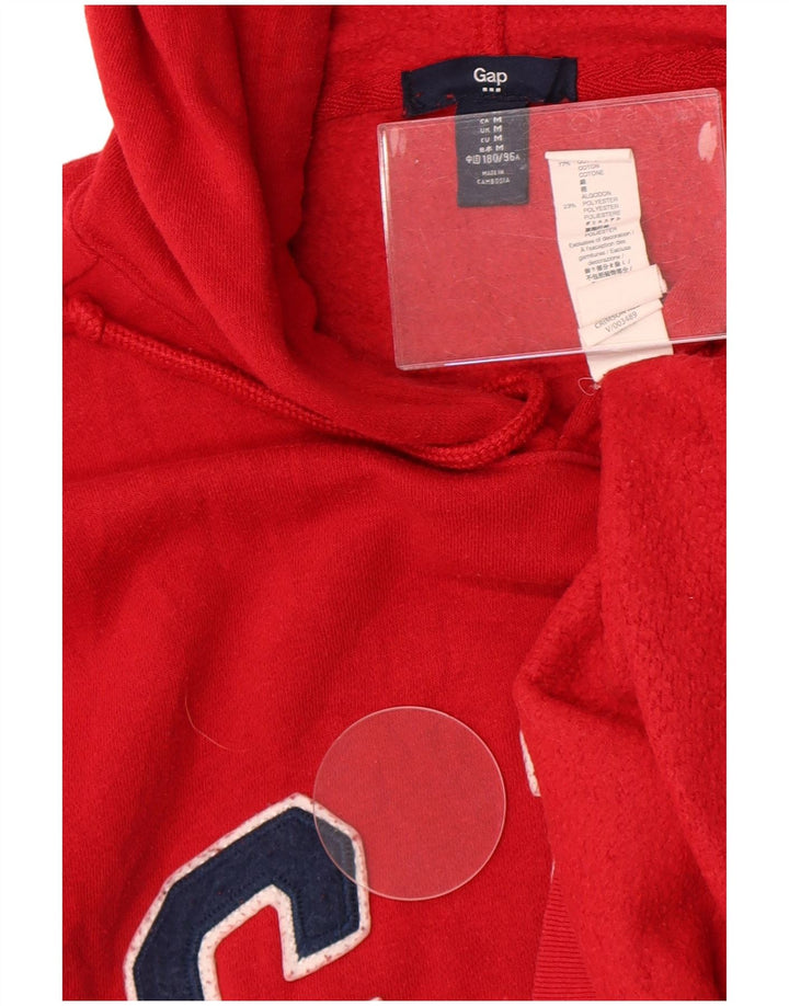 Suéter feminino Gap com capuz grande e gráfico Reino Unido 14 algodão vermelho médio