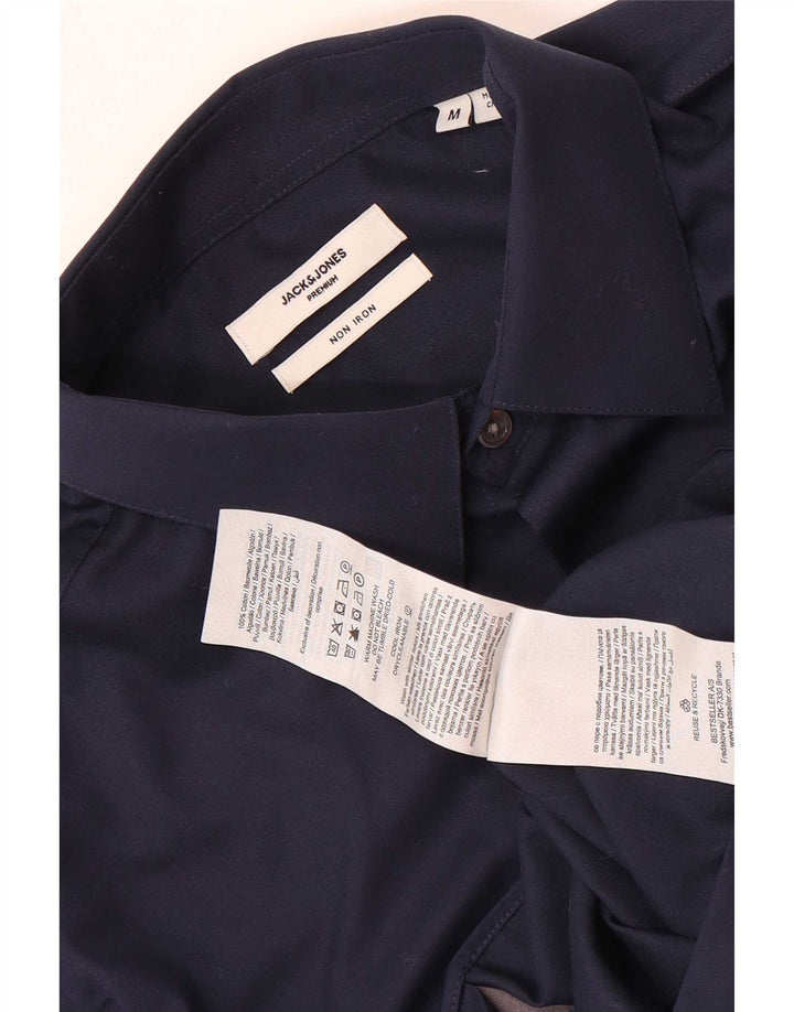 Camisa masculina Jack & Jones Regular Fit média algodão azul marinho