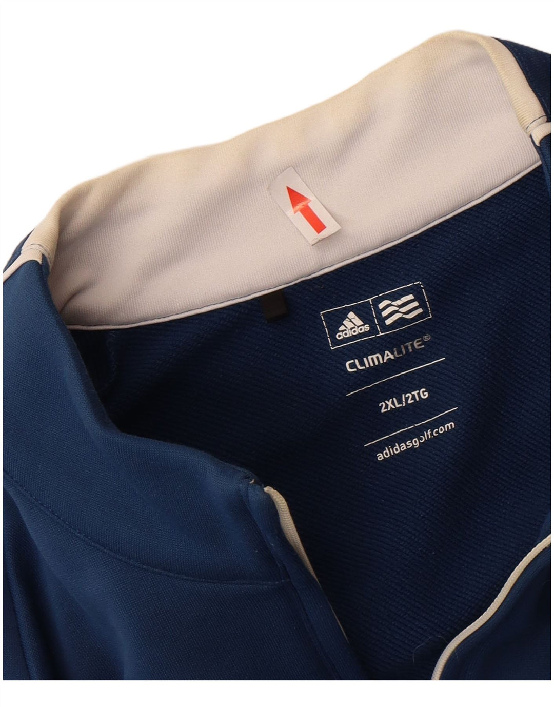 Adidas Mens Climalite Zip Neck Pullover Treino Top 2XL Azul Poliéster