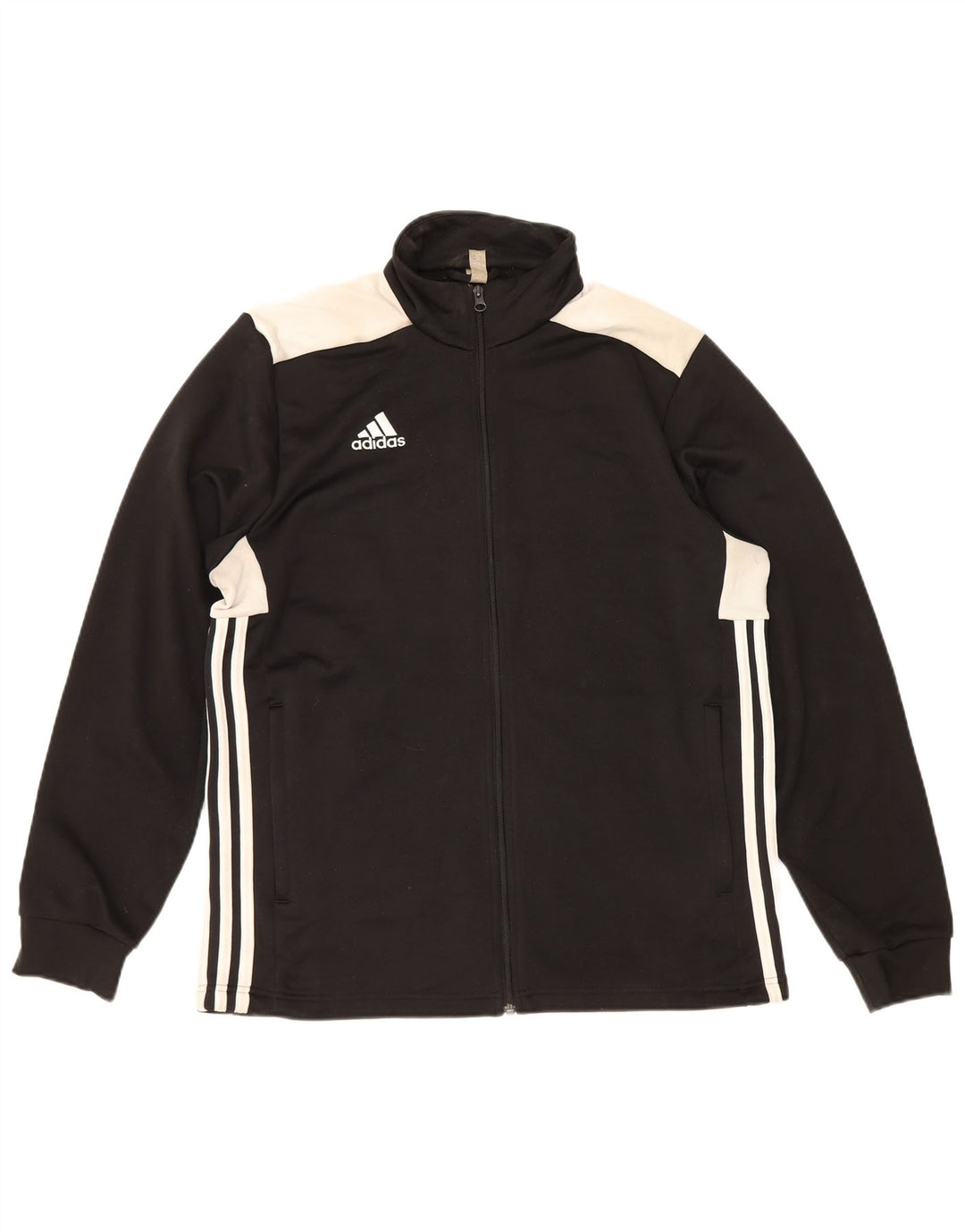 Adidas Mens Treino Top Jaqueta Grande Poliéster Colorblock Preto