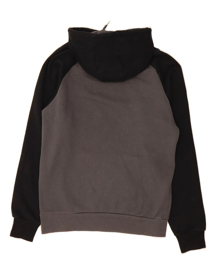 ELLESSE Mens Graphic Hoodie Jumper Small Grey Colourblock Cotton Vintage Ellesse and Second-Hand Ellesse from Messina Hembry 