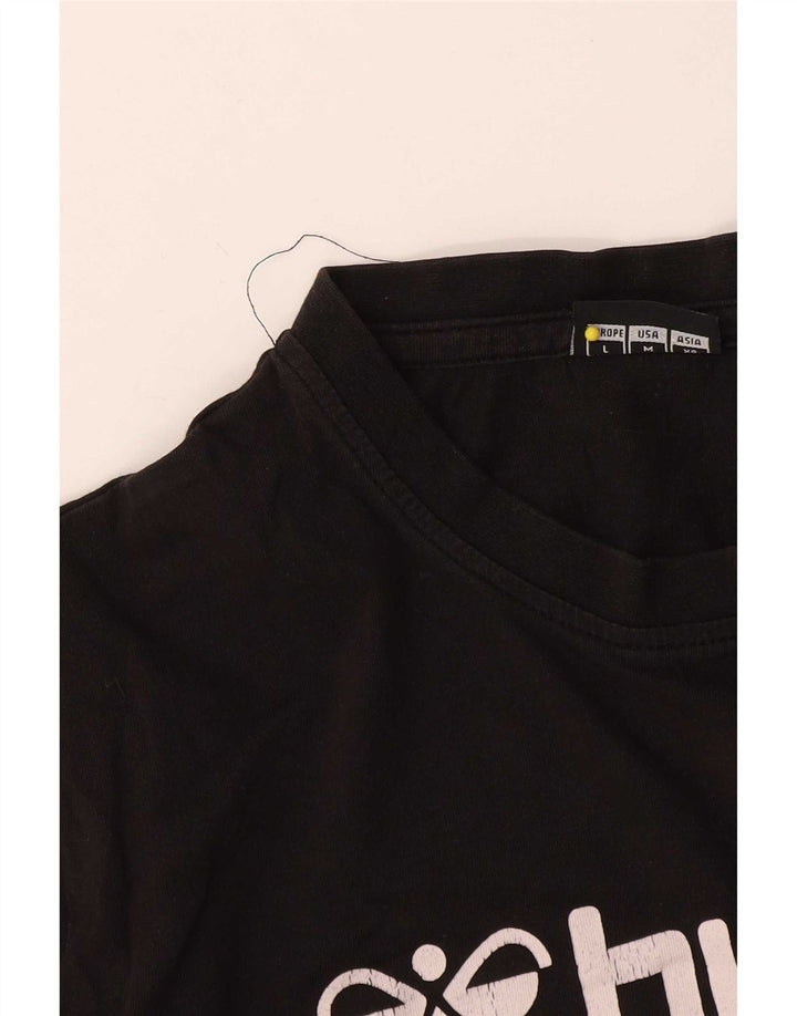 Camiseta masculina Hummel com estampa gráfica grande preta