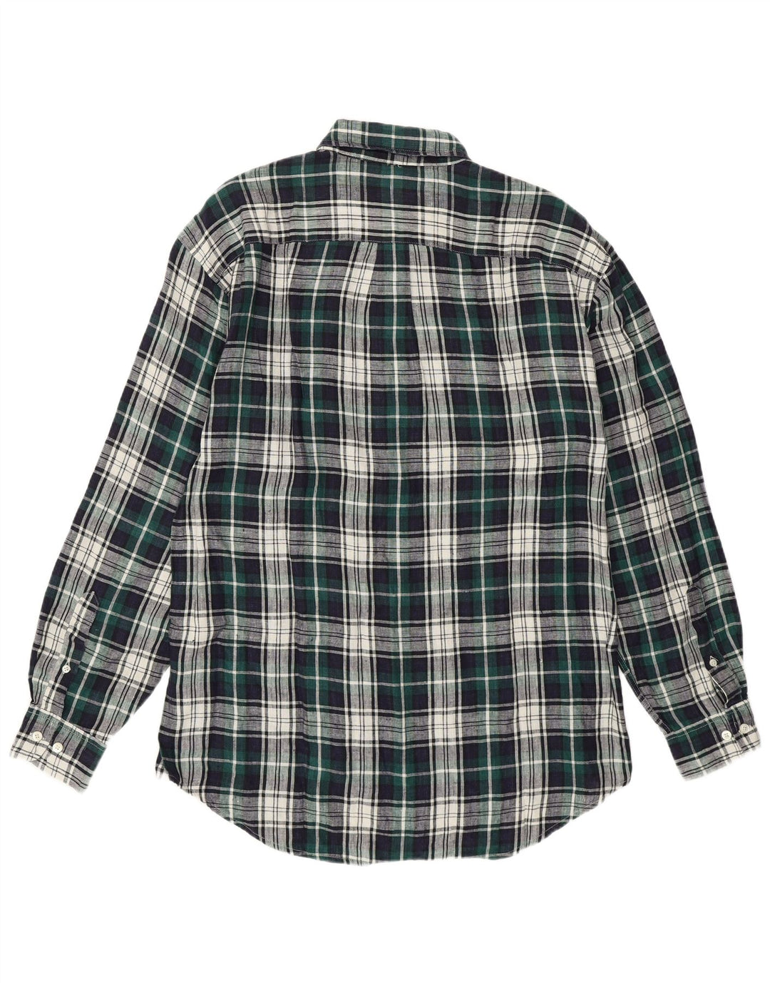 Camisa masculina GAP linho xadrez verde médio