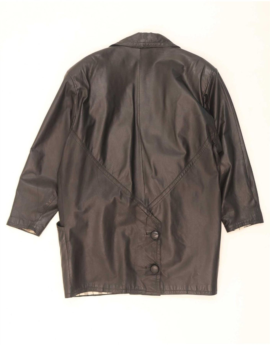 Casaco de couro feminino C&A UK 18 XL preto