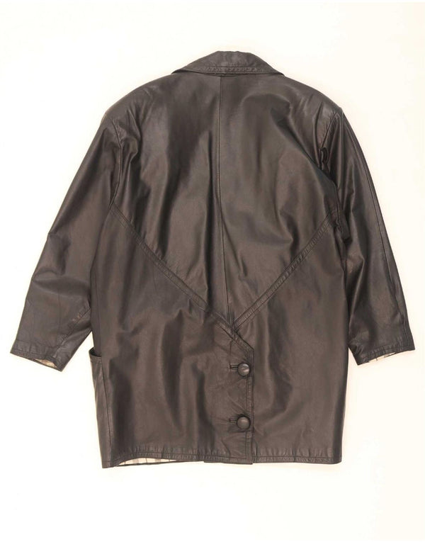 Casaco de couro feminino C&A UK 18 XL preto