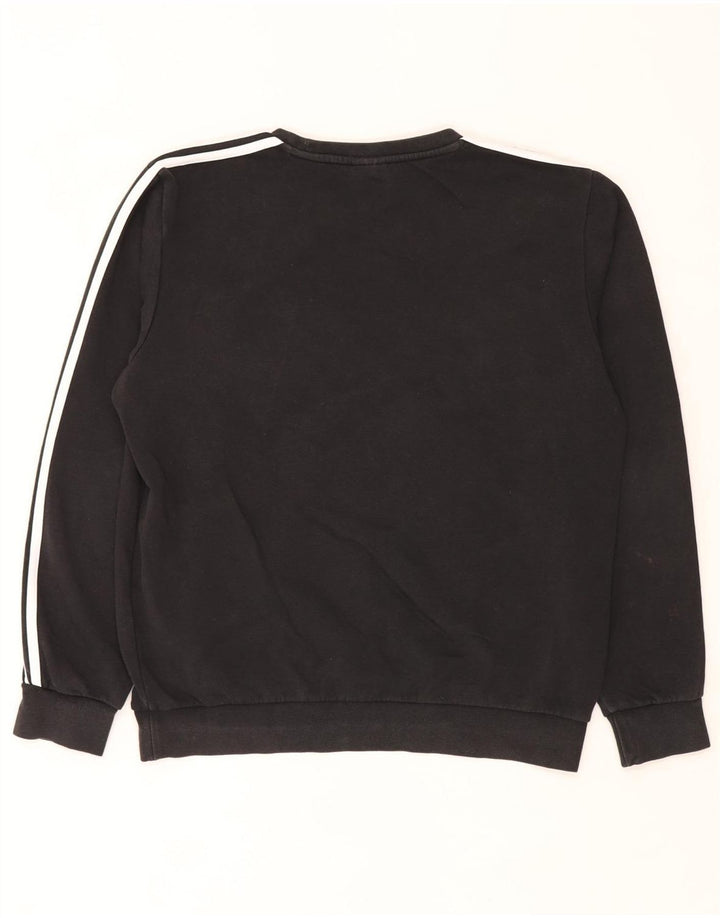 Adidas Mens Graphic Moletom Jumper Grande Algodão Preto