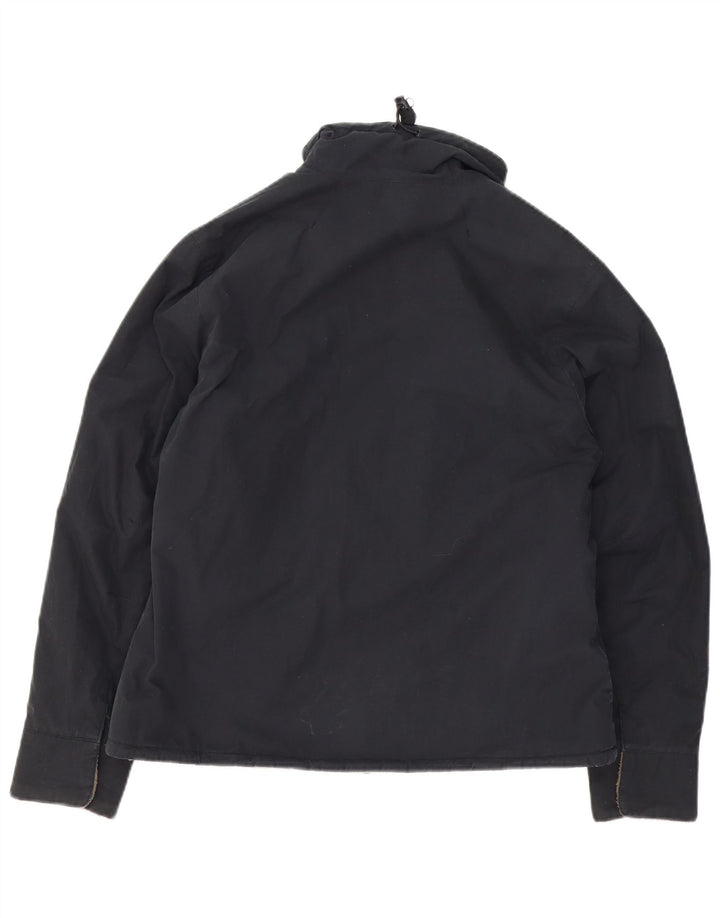 Jaqueta corta-vento feminina Jack Wolfskin Reino Unido 12/14 poliéster preto médio