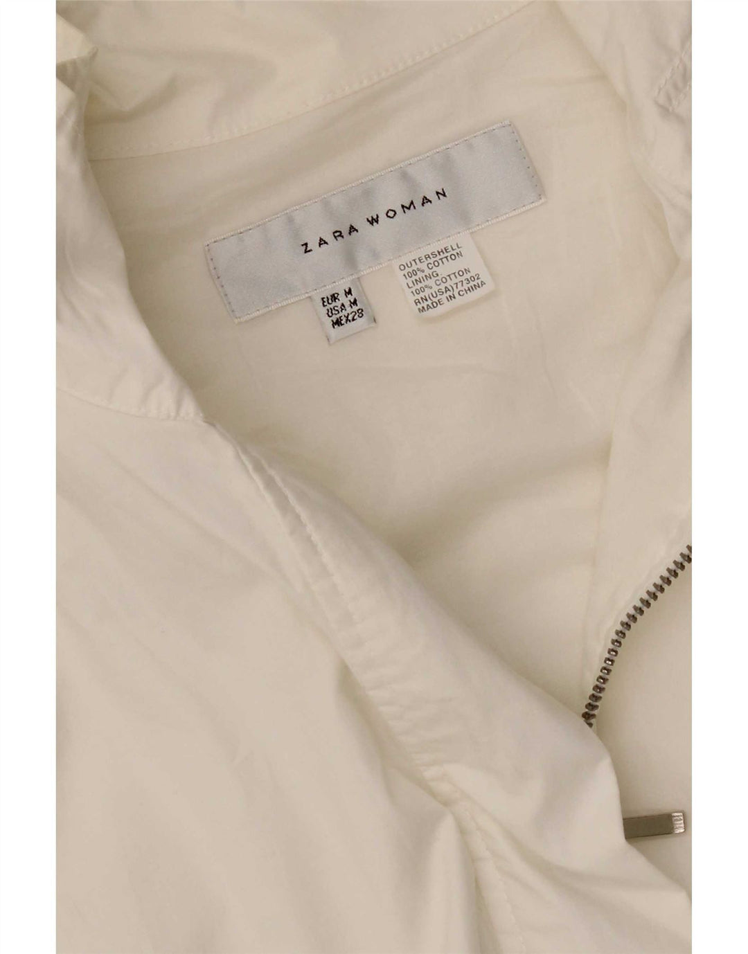 Zara Womens Trench Coat UK 12 Médio Algodão Branco