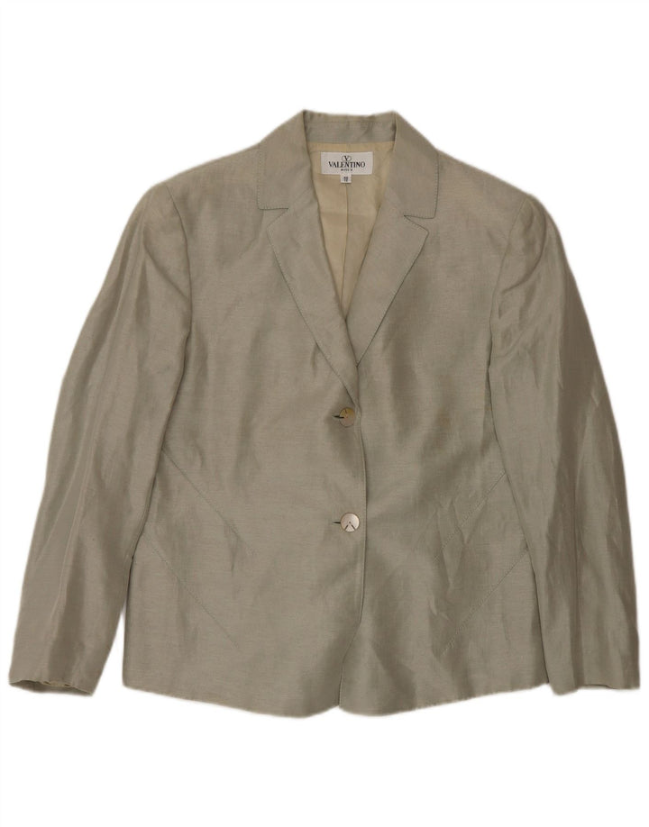 Jaqueta Blazer Feminina Valentino Manga 3/4 2 Botões Reino Unido 12 Verde Médio