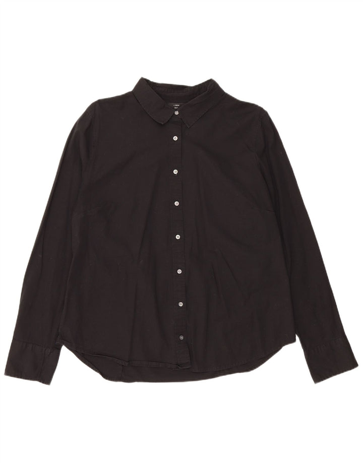 J. CREW Camisa feminina 365 US 16 2XL algodão preto