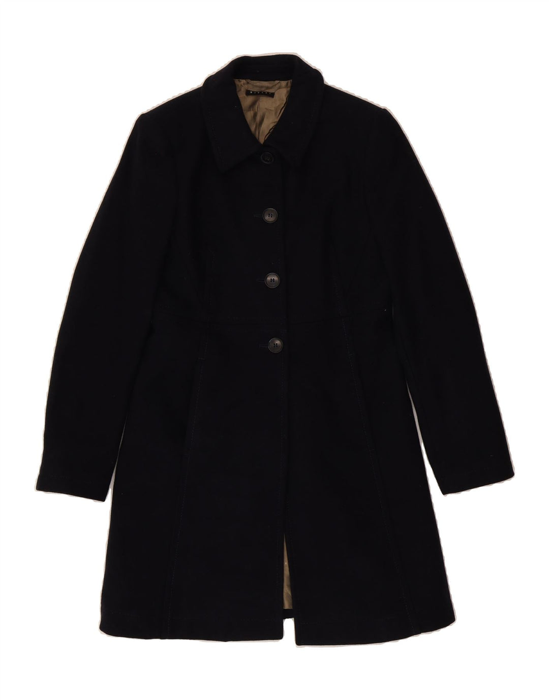 SISLEY Womens Overcoat IT 44 Medium Navy Blue Wool Vintage Sisley and Second-Hand Sisley from Messina Hembry 