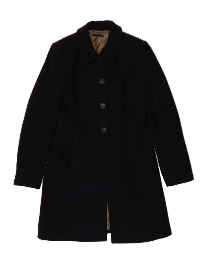 SISLEY Womens Overcoat IT 44 Medium Navy Blue Wool Vintage Sisley and Second-Hand Sisley from Messina Hembry 